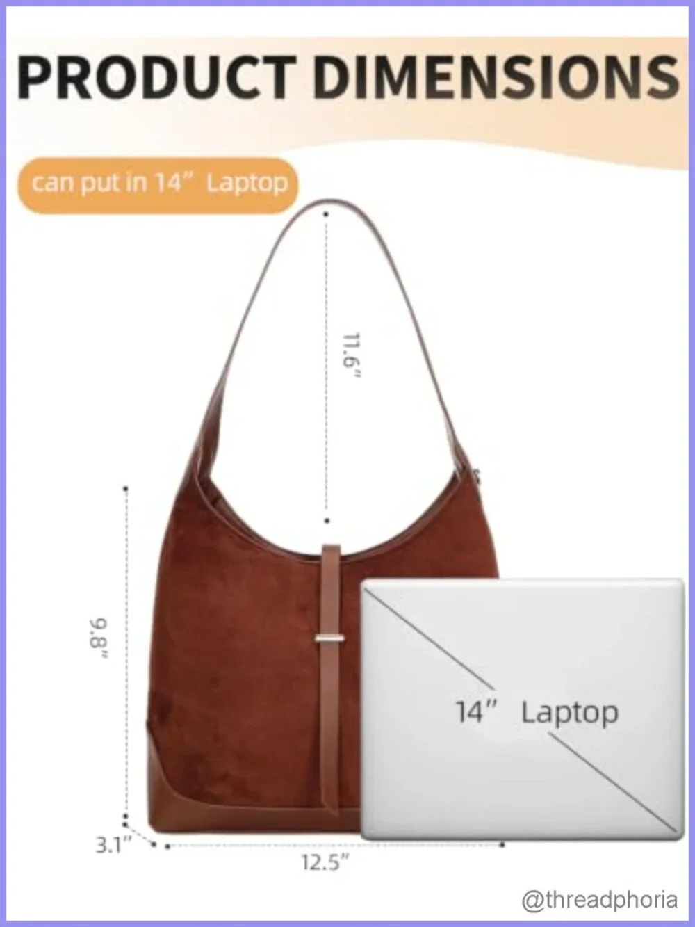 Faux Suede Retro Slouchy Hobo Shoulder Bag Tote for Women